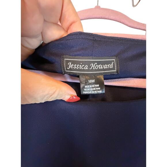 Jessica Howard Navy Blue Dress - Size 16W - Picture 3 of 11